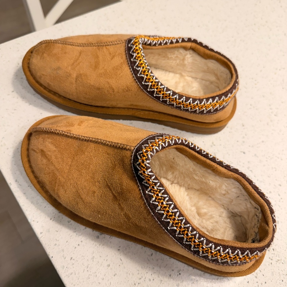 Tan Suede Slip-On Shoes